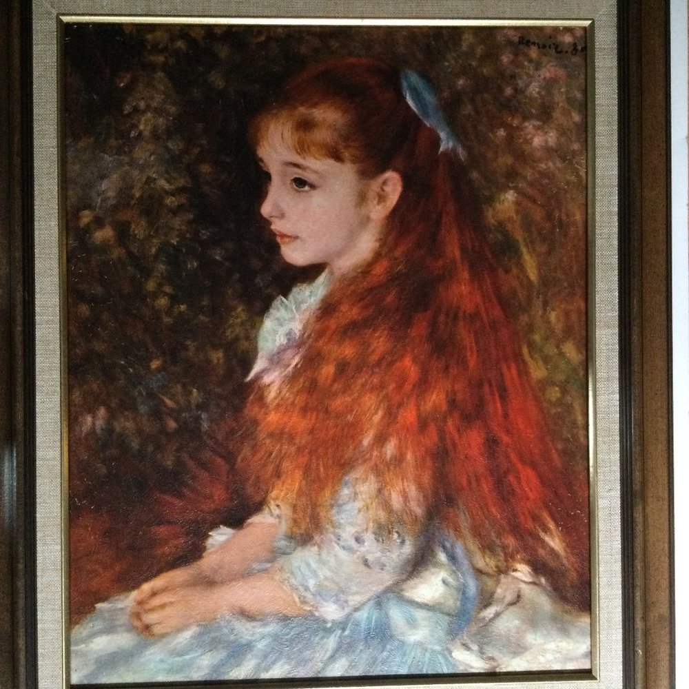 Vintage Gellman fine art prints "little Irene" by Renoir 16" x 20" framed